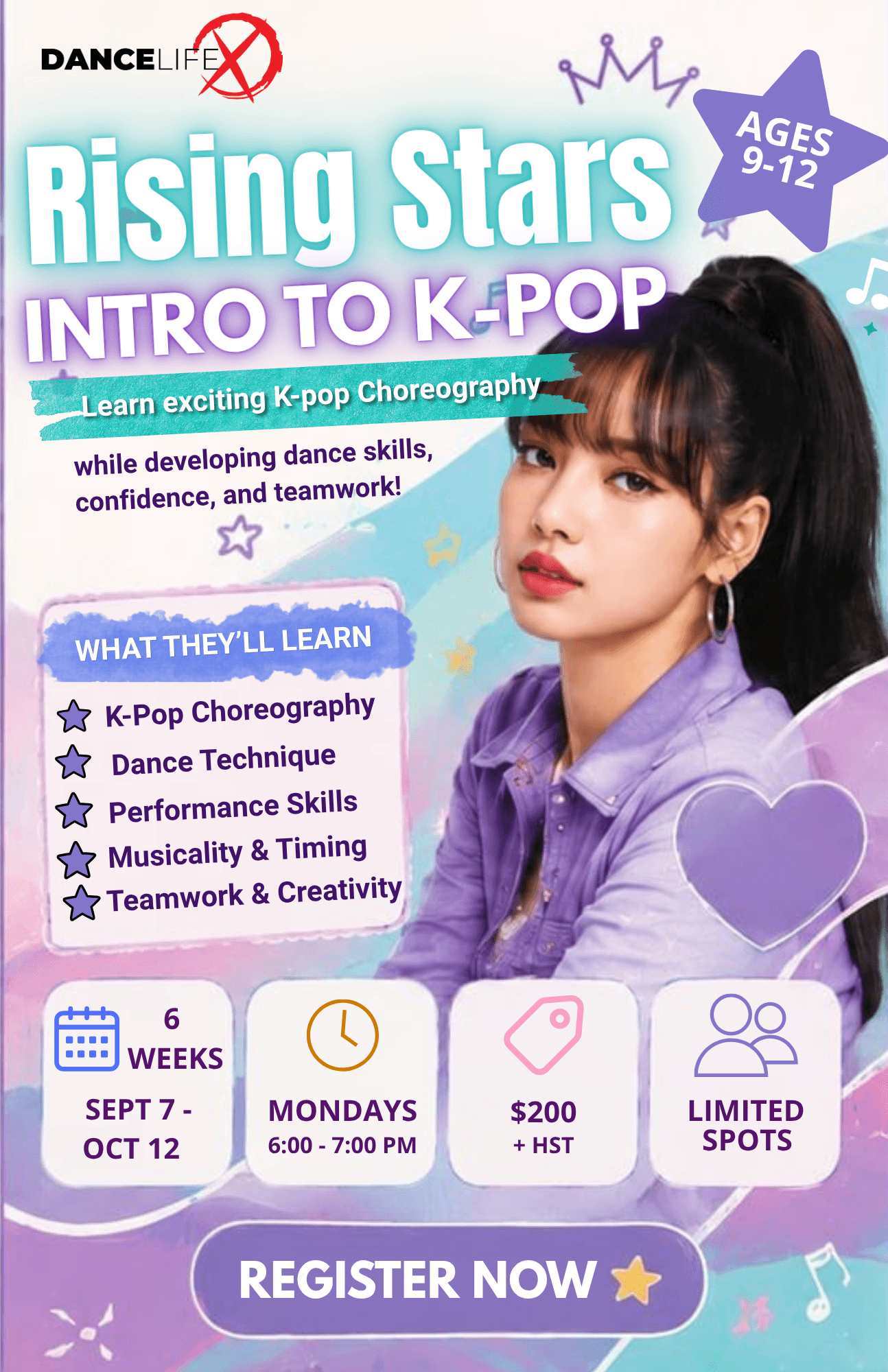 Rising Stars — Intro to K-Pop, ages 9 to 12