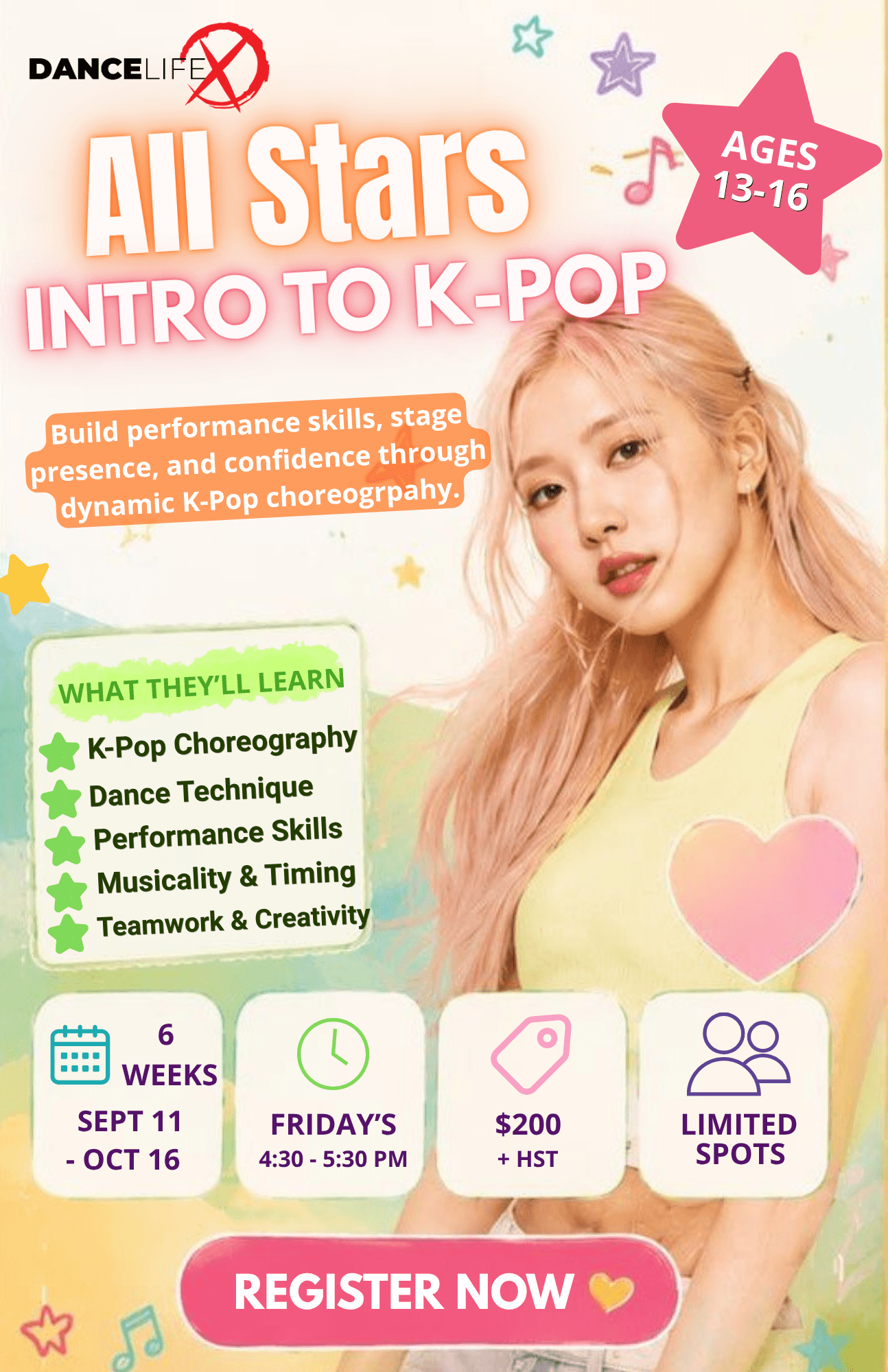 All Stars — Intro to K-Pop, ages 13 to 16