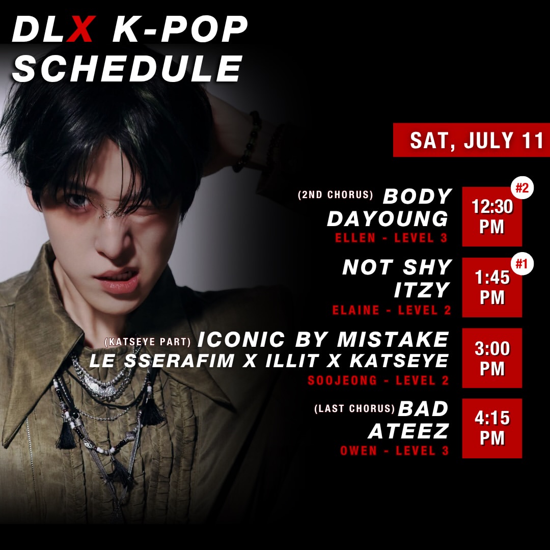 DLX K-Pop schedule — Saturday July 11