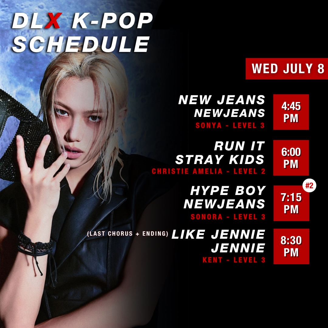 DLX K-Pop schedule — Wednesday July 8